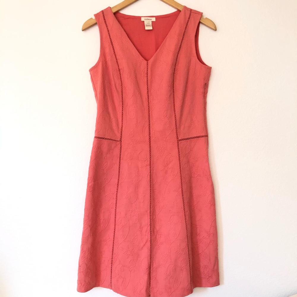 Sundance Coral Embroidered Shift Dress Women’s 2